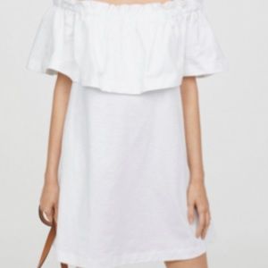 H & M White Off the Shoulder dress Size 10